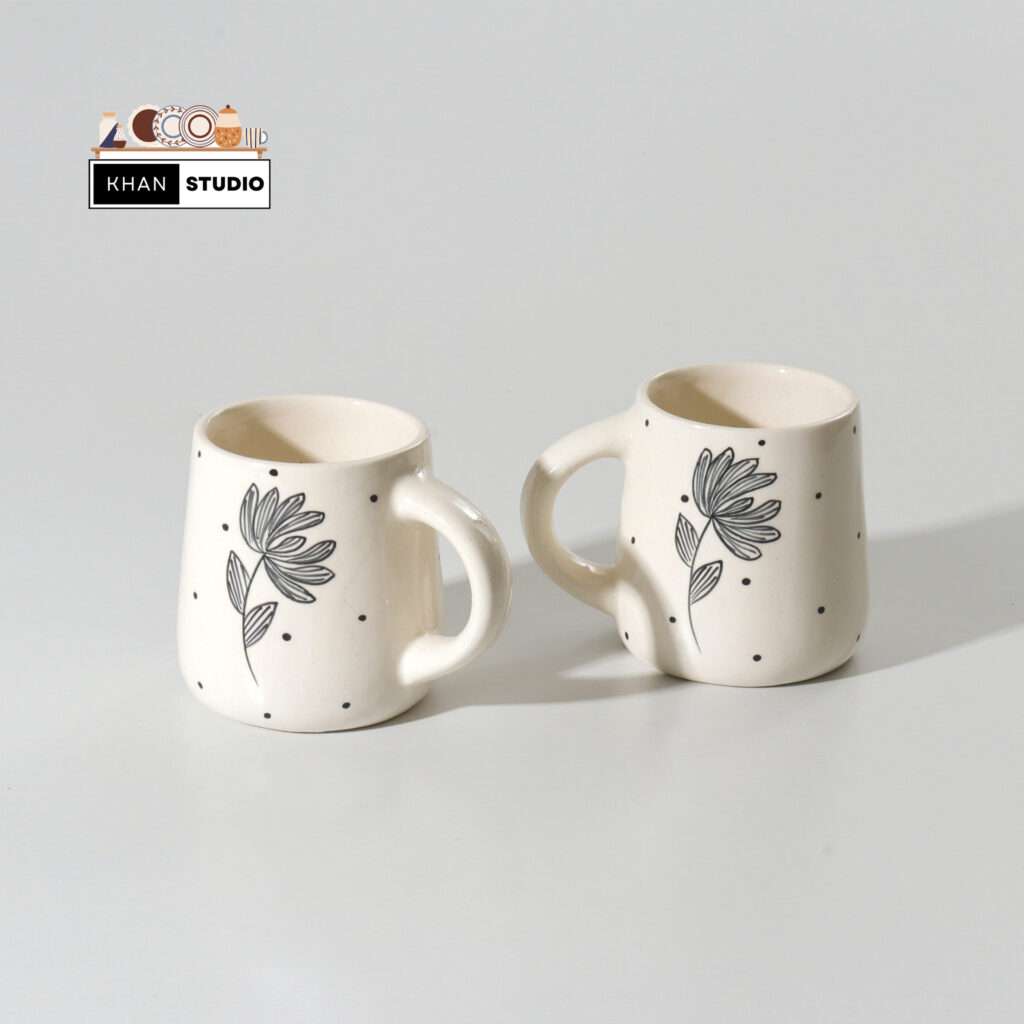 Leaf ceramic mugs