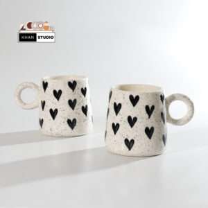 Black Heart ceramic mugs