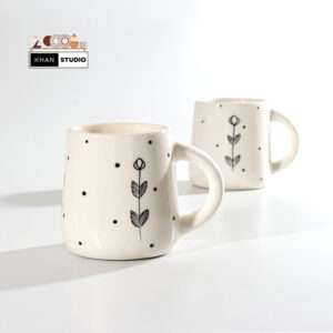 Black Leaf ceramic mugs