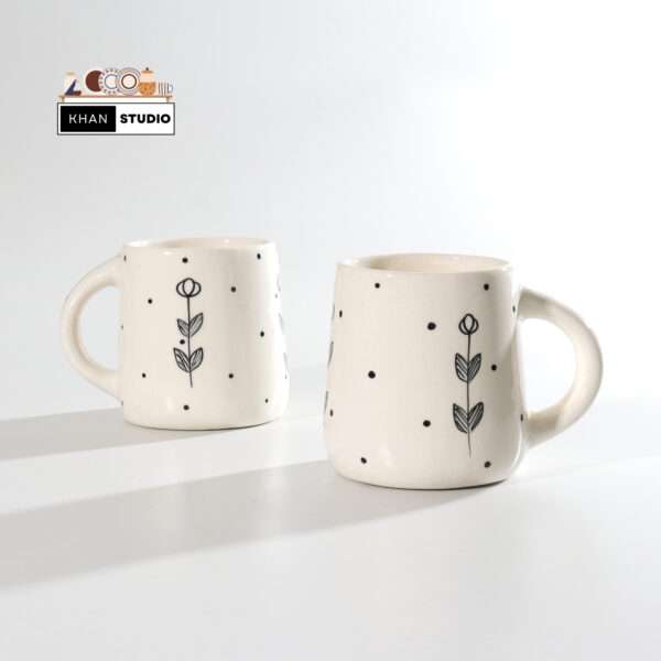 Black Leaf ceramic mugs