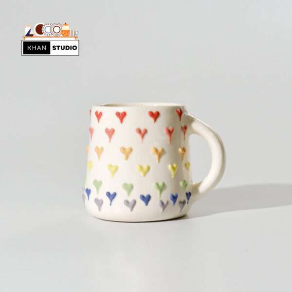 Khan Studio Ceramic Mugs Multicolour Hearts (Pack of 2) - Image 3