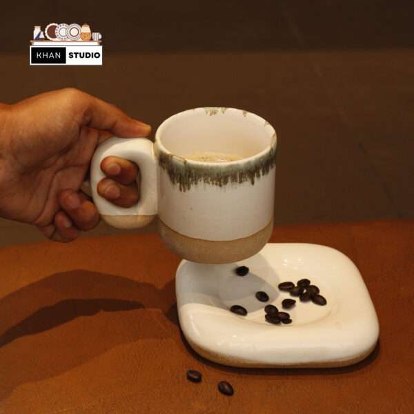 ceramic mug and saucer