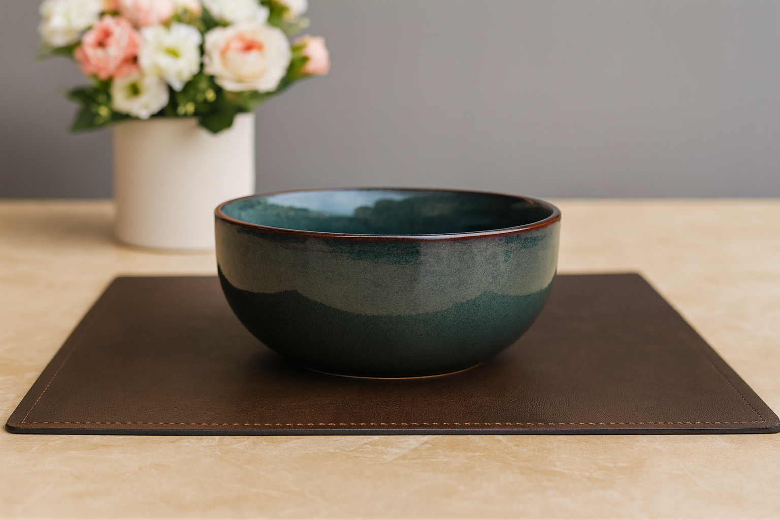 Handcrafted Ocean Green Ceramic Bowls, Set of 2 (5 Inch) – Khan Ceramic - Image 3