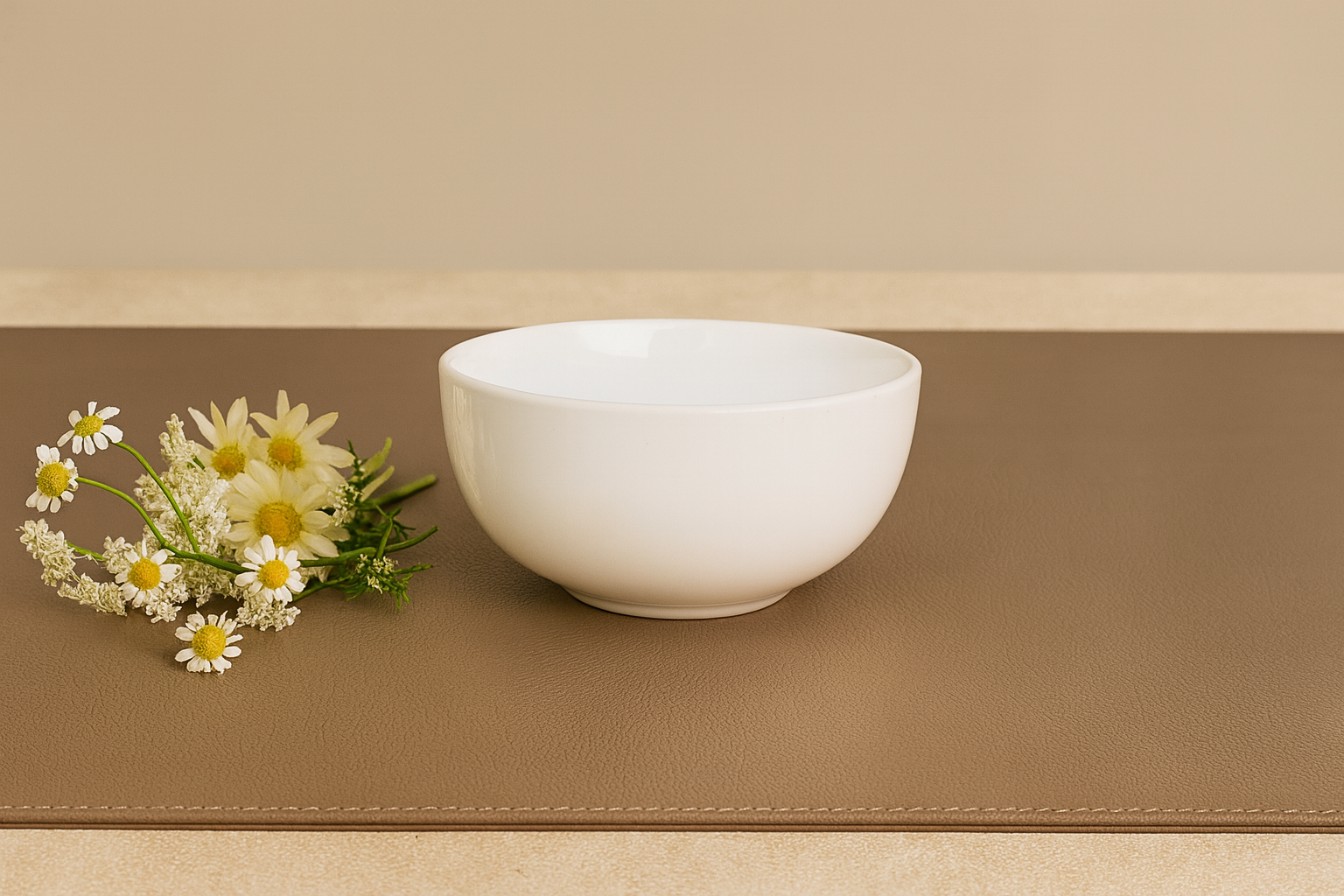 Classic White Ceramic Bowls, Set of 2 (6 Inch) – Khan Ceramic - Image 3