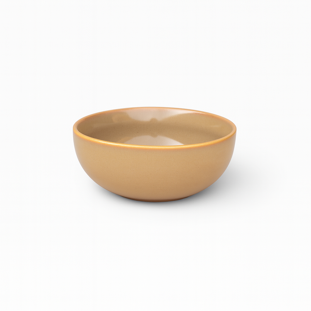 Handcrafted Warm Honey Ceramic Bowls, Set of 2 (6 Inch) – Khan Ceramic - Image 4