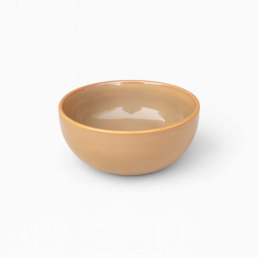 Handcrafted Warm Honey Ceramic Bowls, Set of 2 (6 Inch) – Khan Ceramic - Image 5