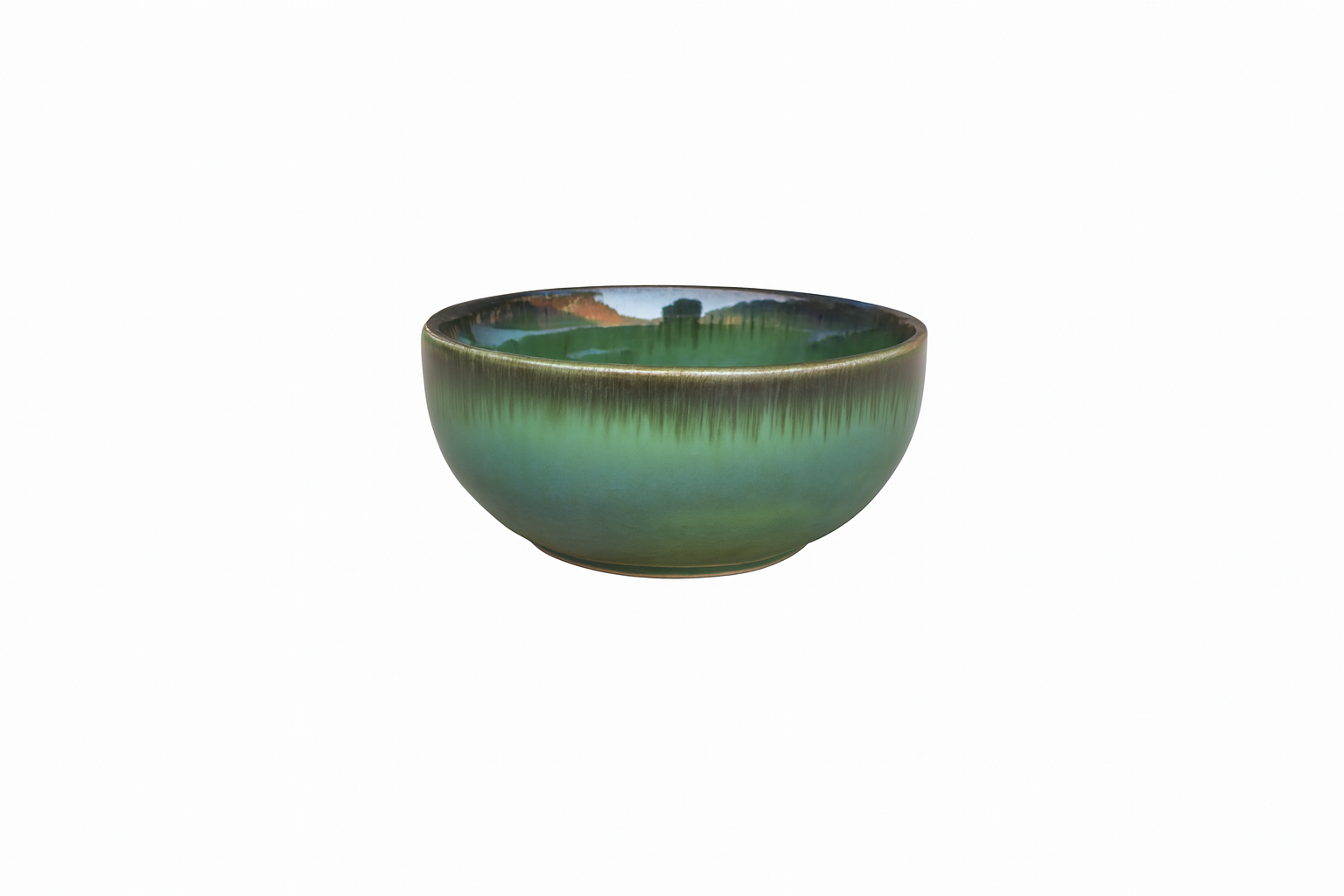 Forest Green Reactive Glaze Ceramic Bowls, Set of 2 (6 Inch) – Khan Ceramic - Image 4
