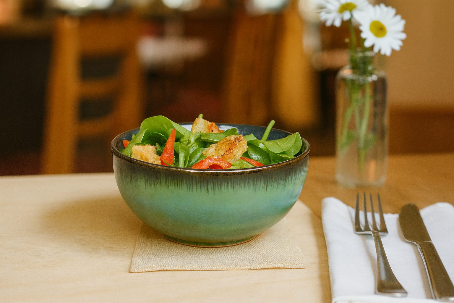 Forest Green Reactive Glaze Ceramic Bowls, Set of 2 (6 Inch) – Khan Ceramic - Image 3