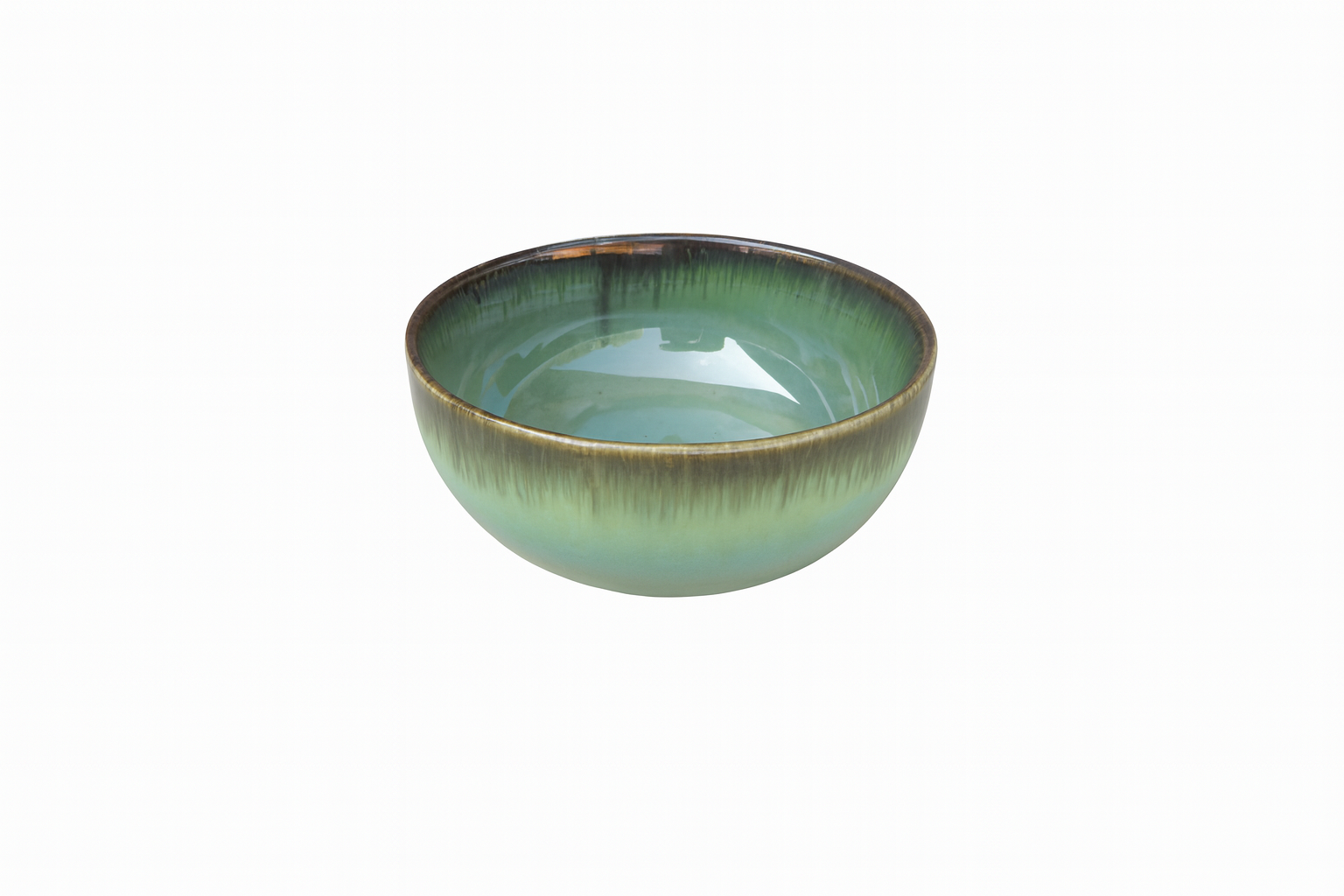 Forest Green Reactive Glaze Ceramic Bowls, Set of 2 (6 Inch) – Khan Ceramic - Image 6