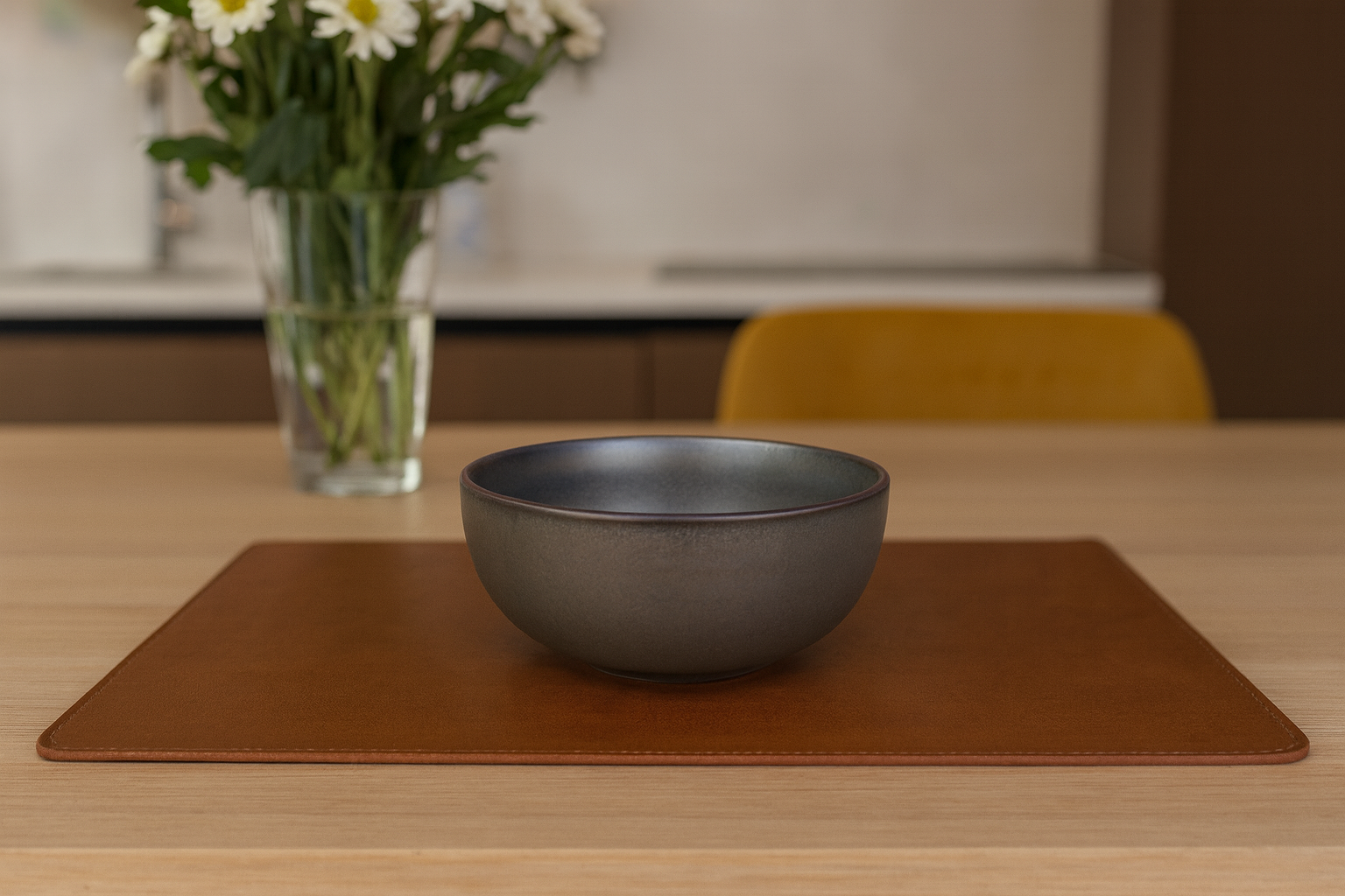Matte Charcoal Blue Ceramic Bowls with Earthy Undertones, Set of 2 (6 Inch) – Khan Ceramic - Image 3