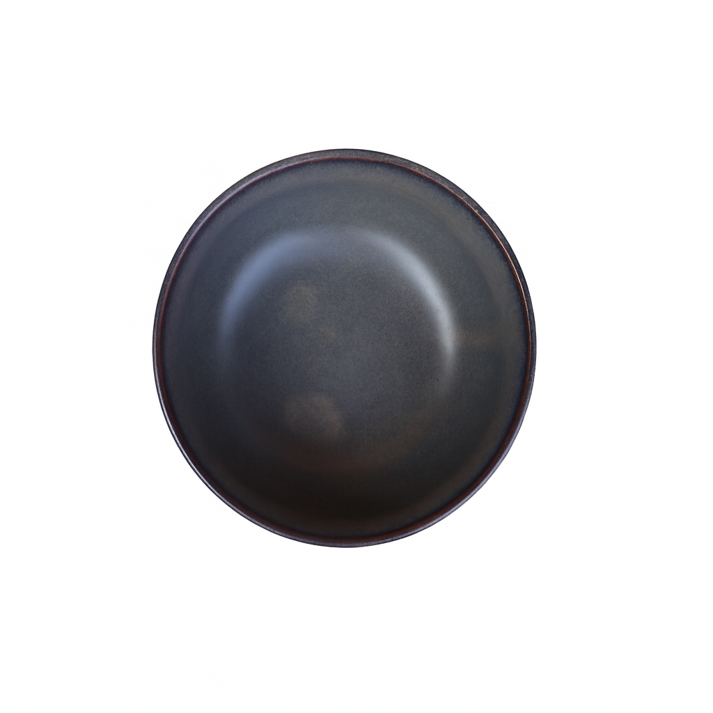 Matte Charcoal Blue Ceramic Bowls with Earthy Undertones, Set of 2 (6 Inch) – Khan Ceramic - Image 5