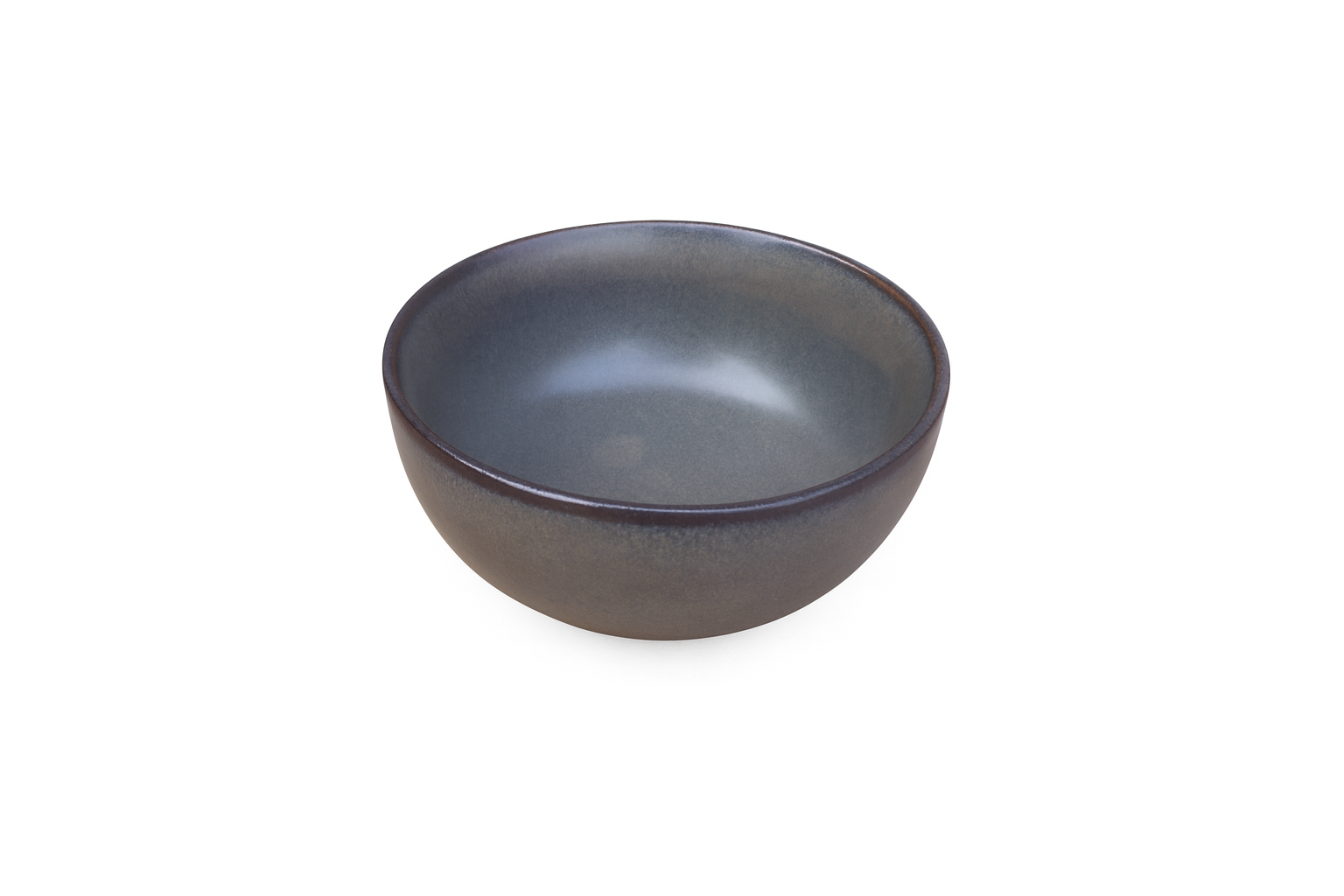 Matte Charcoal Blue Ceramic Bowls with Earthy Undertones, Set of 2 (6 Inch) – Khan Ceramic - Image 6