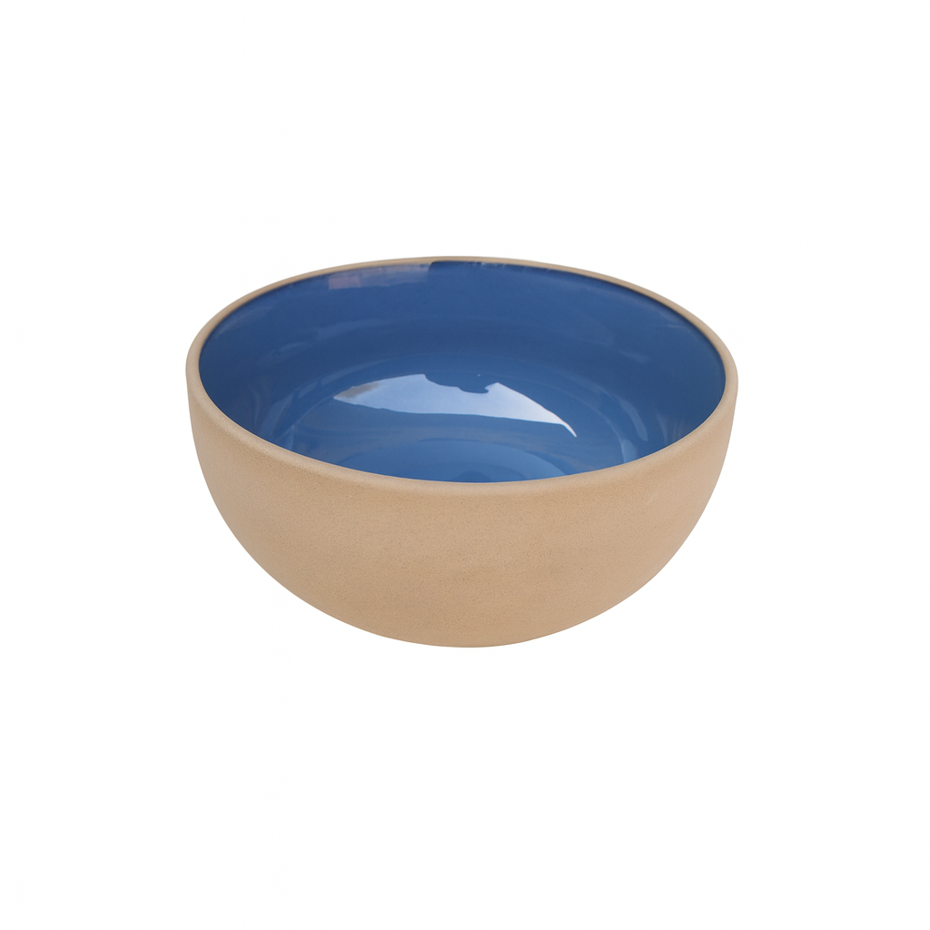 Sand Matte & Sky Blue Dual-Tone Ceramic Bowls, Set of 2 (6 Inch) – Khan Ceramic - Image 6