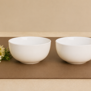 Khan Ceramic classic white ceramic bowls set of 2