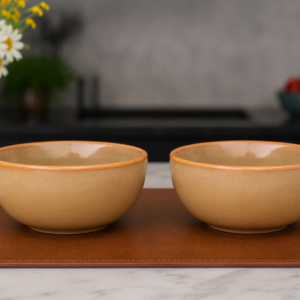 Khan Ceramic warm honey ceramic bowls set of 2