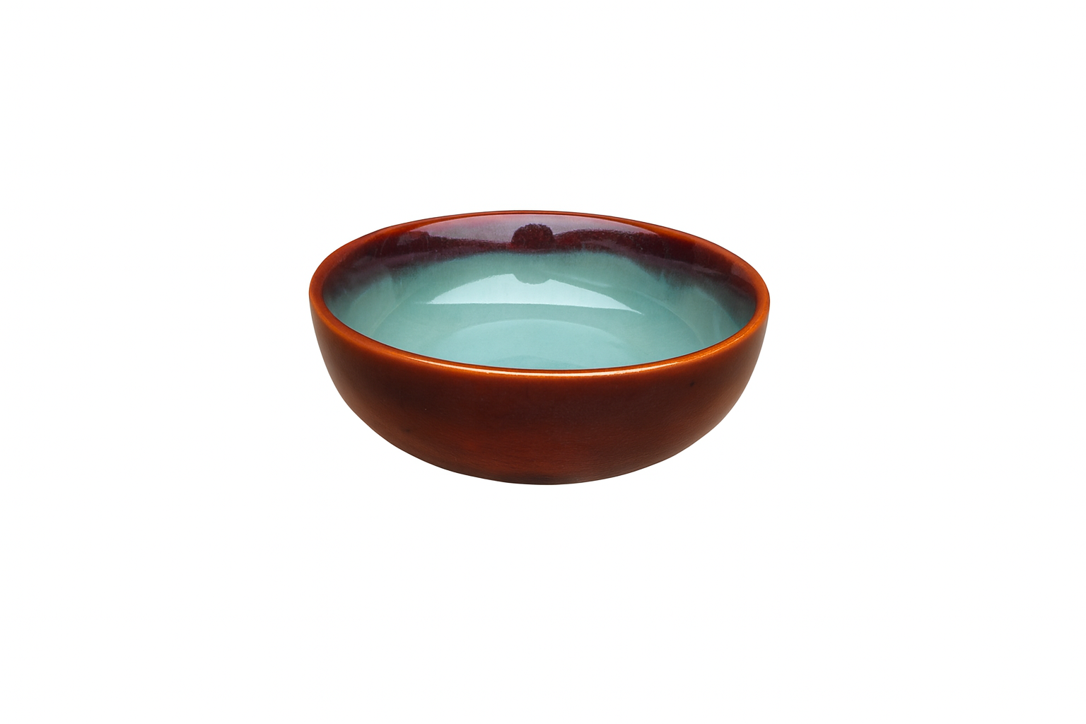 Two-Tone Ceramic Bowl, Teal Interior & Burnt Amber Exterior (7 Inch, Pack of 1) – Khan Ceramic - Image 4