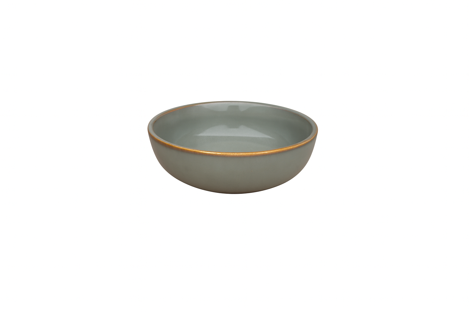 Handcrafted Matte Sage Green Ceramic Bowl with Amber Rim (7 Inch, Pack of 1) – Khan Ceramic - Image 4