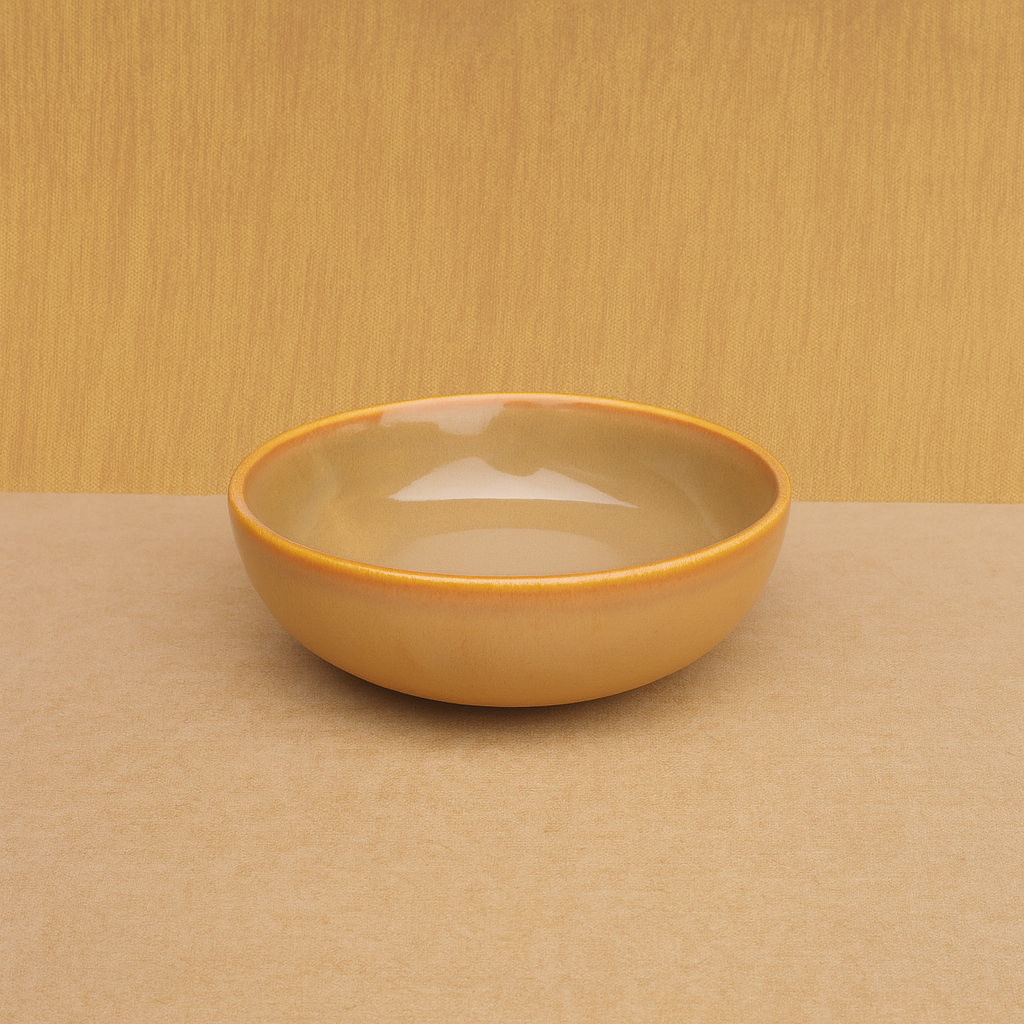 Handcrafted Brown Ceramic Bowl, Glossy Glazed Finish (7 Inch, Pack of 1) – Khan Ceramic - Image 2