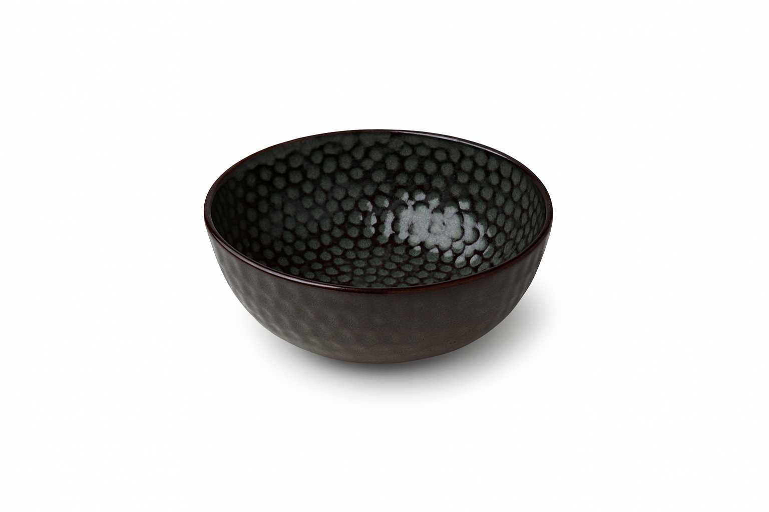 Handcrafted Textured Black Ceramic Bowl, Matte Finish with Dotted Pattern (7 Inch, Pack of 1) – Khan Ceramic - Image 5
