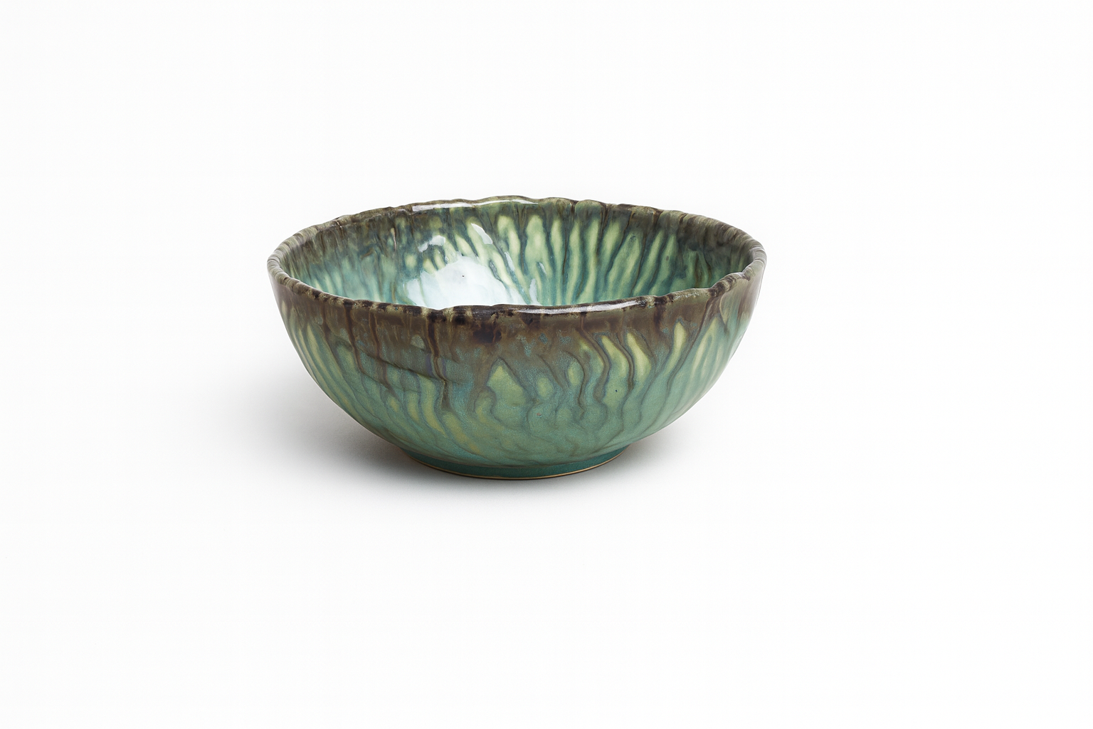 Handcrafted Ceramic Bowl, Aqua Blue Drip Glaze (7 Inch, Pack of 1) – Khan Ceramic - Image 3