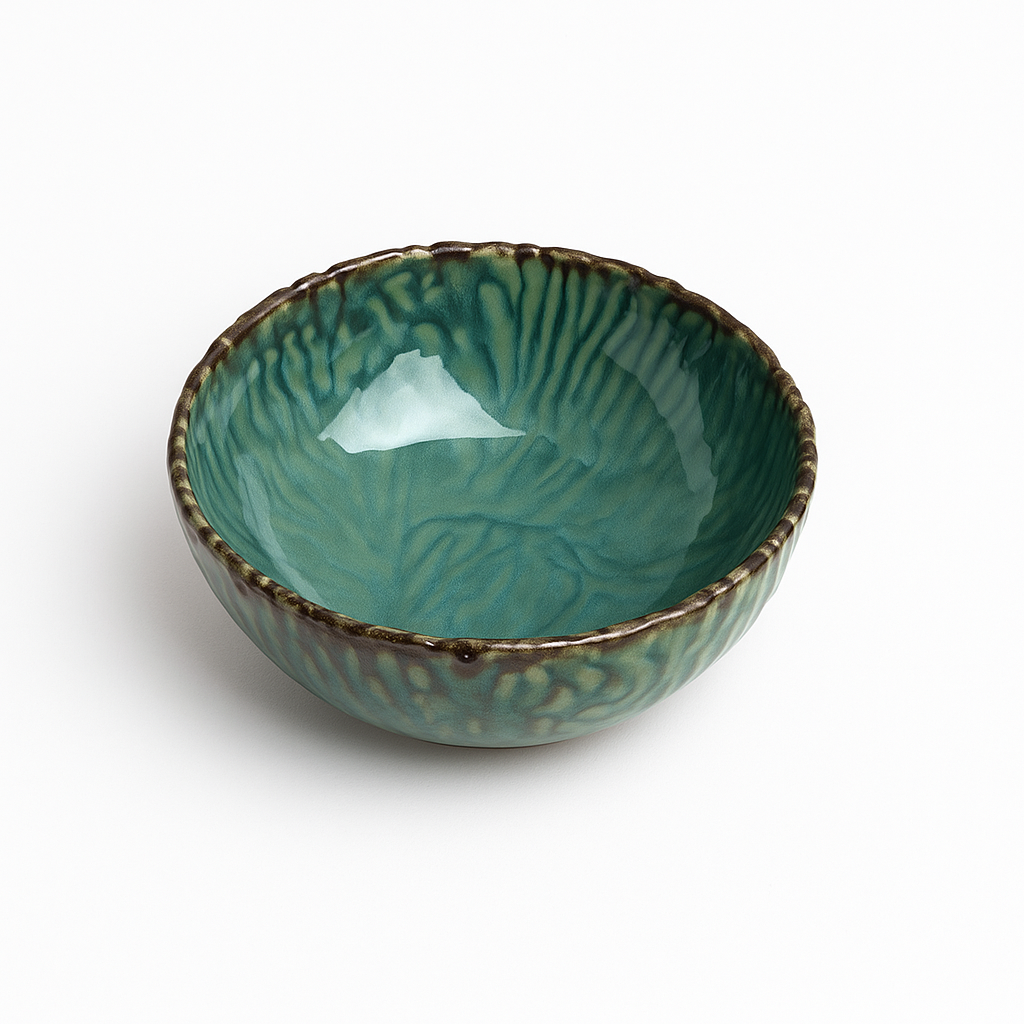 Handcrafted Ceramic Bowl, Aqua Blue Drip Glaze (7 Inch, Pack of 1) – Khan Ceramic - Image 4