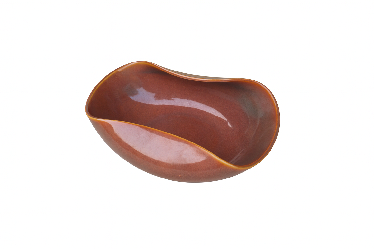 Handcrafted Organic-Shape Ceramic Bowl, Brown Glazed Stoneware (10 Inch) – Khan Ceramic - Image 5
