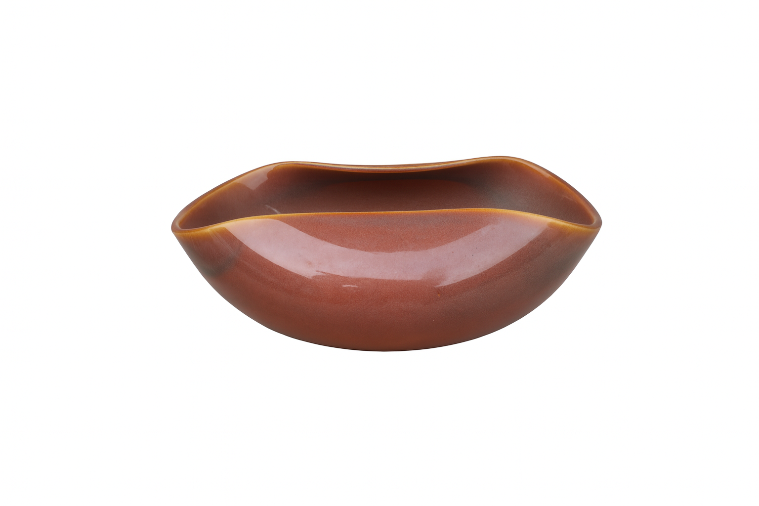 Handcrafted Organic-Shape Ceramic Bowl, Brown Glazed Stoneware (10 Inch) – Khan Ceramic - Image 4