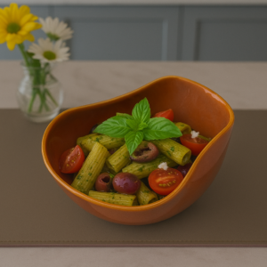 Khan Ceramic organic shape brown ceramic bowl handcrafted
