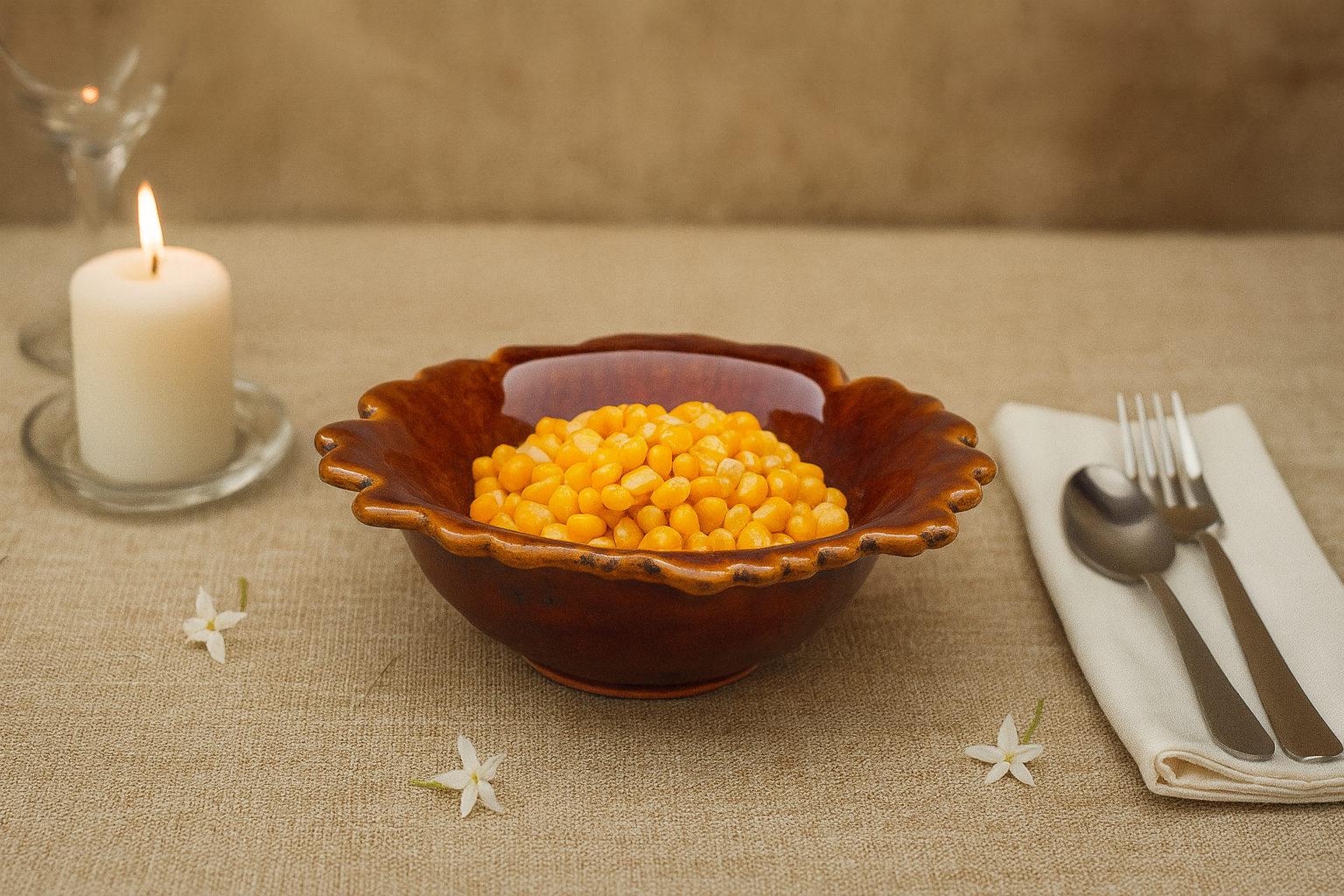Khan Ceramic amber wavy rim ceramic bowl gradient glaze