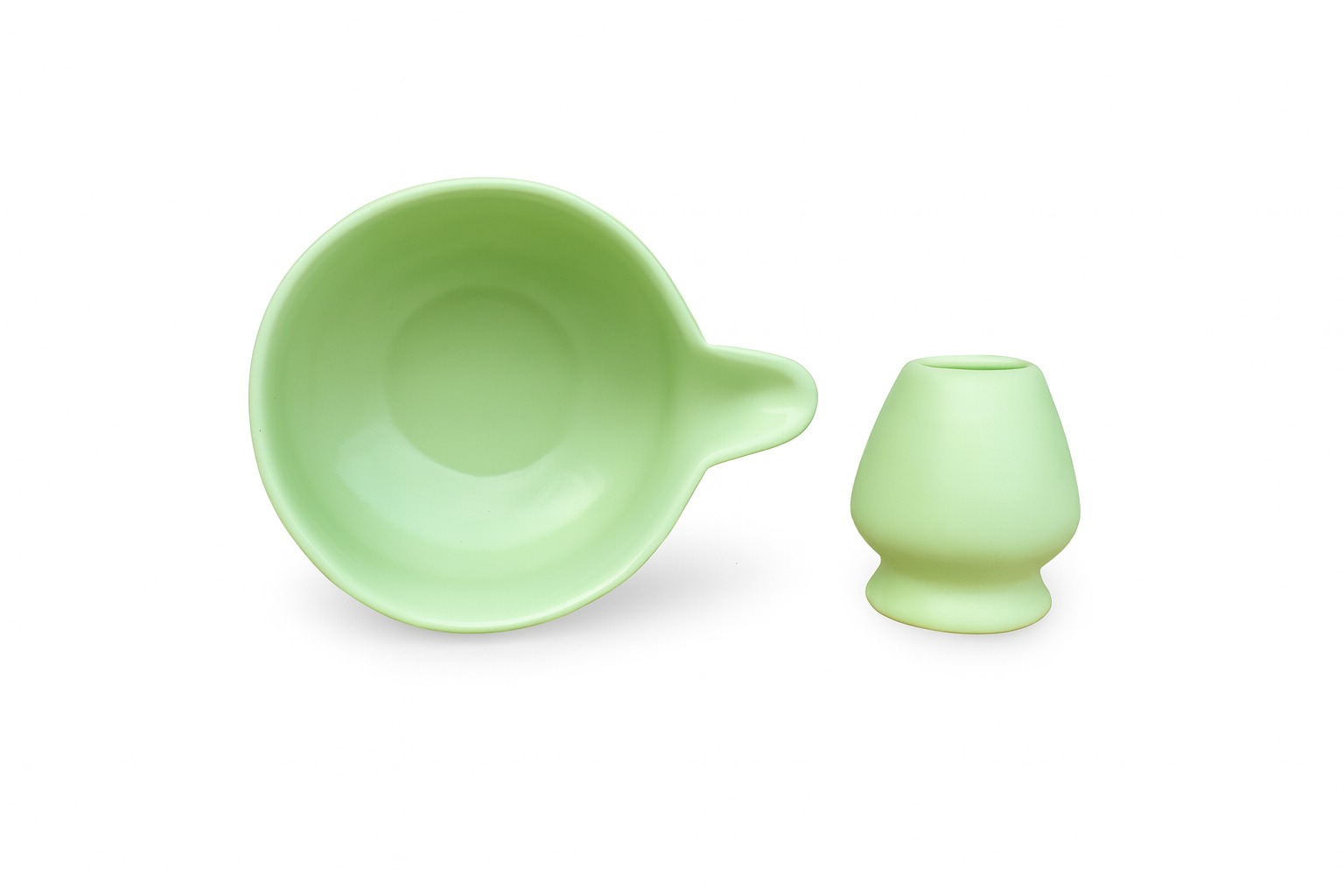 Modern Matcha Pouring Bowl Set with Whisk Holder, Mint Green Ceramic – Khan Ceramic - Image 5
