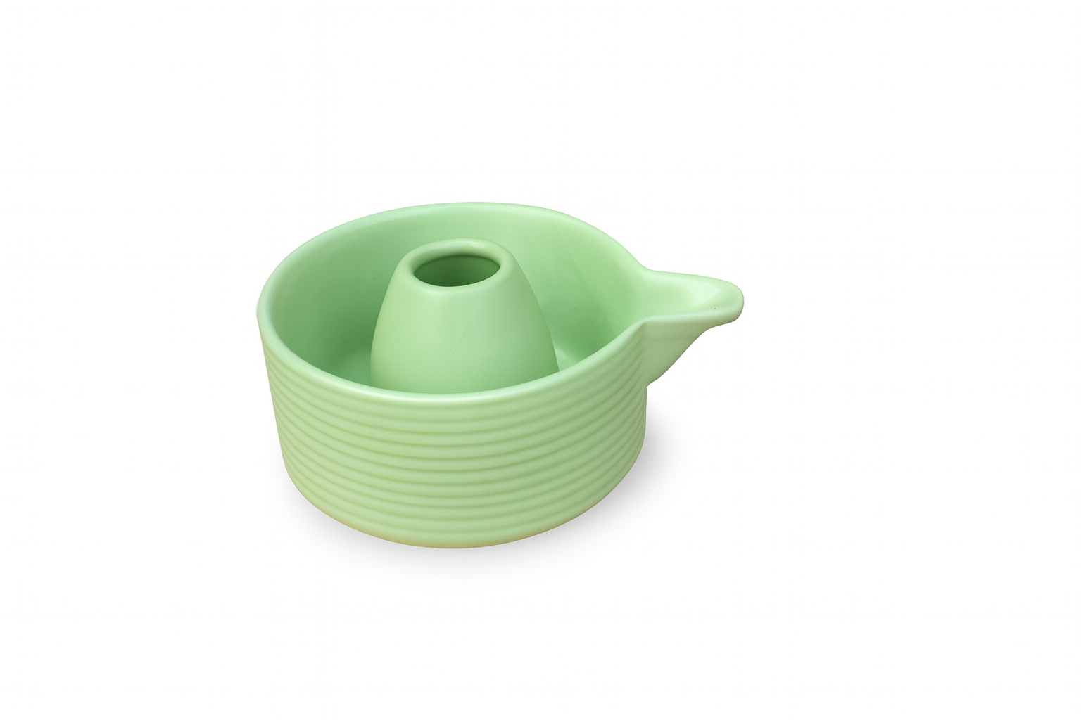 Modern Matcha Pouring Bowl Set with Whisk Holder, Mint Green Ceramic – Khan Ceramic - Image 3