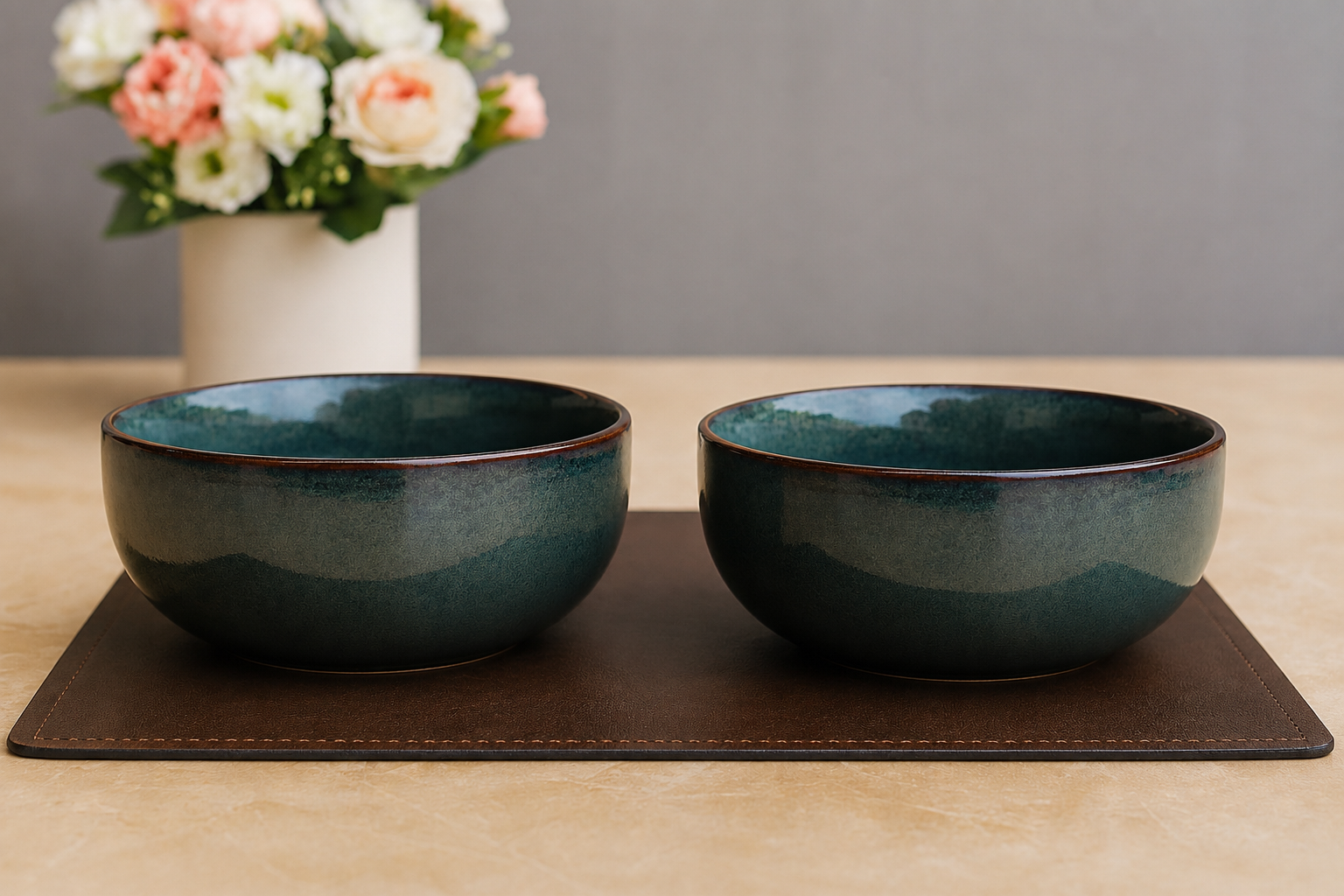Khan Ceramic ocean green ceramic bowl 5 inch minimalist