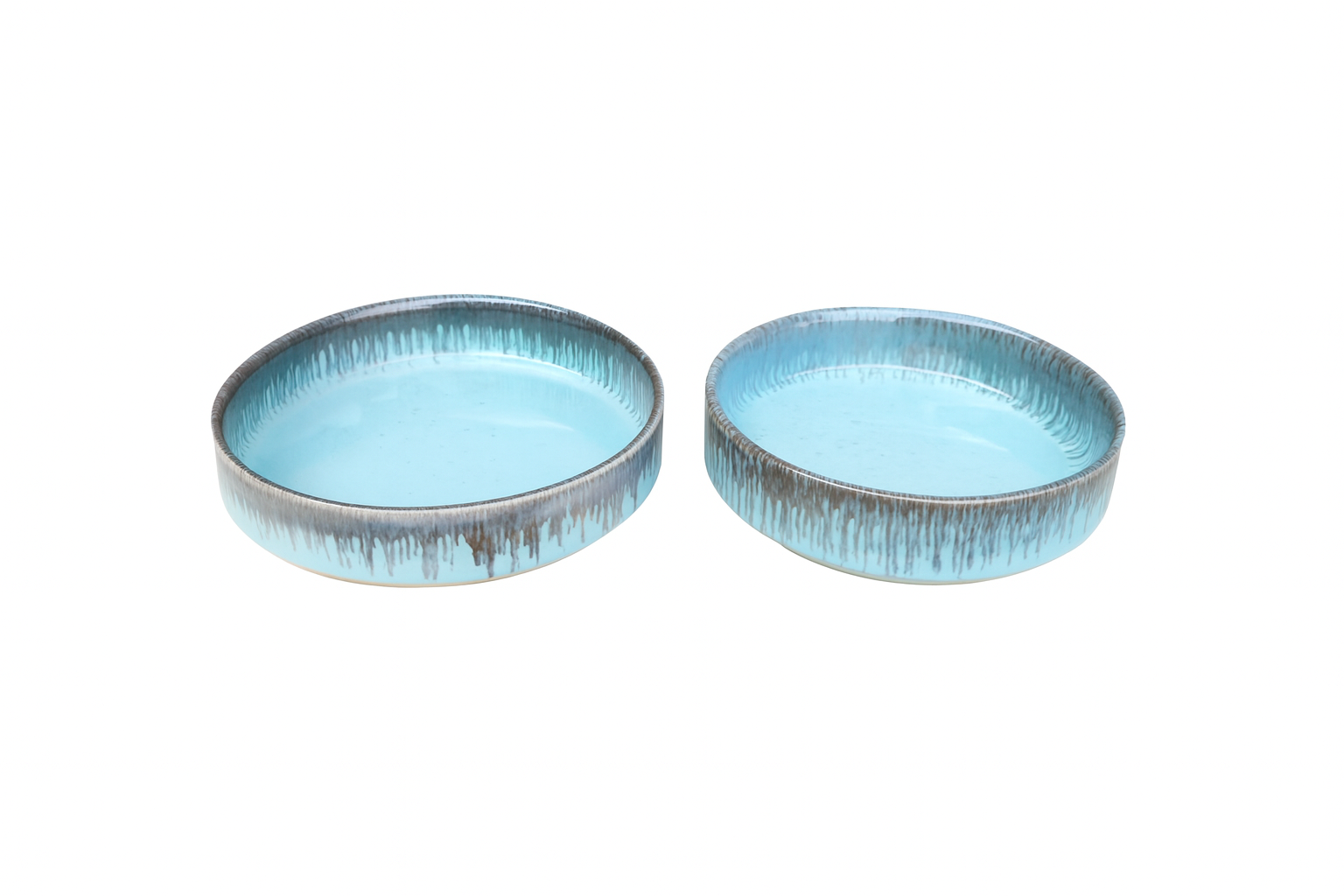 Ocean Blue Drip Glaze Ceramic Salad Bowls, Set of 3 | Khan Ceramic - Image 5