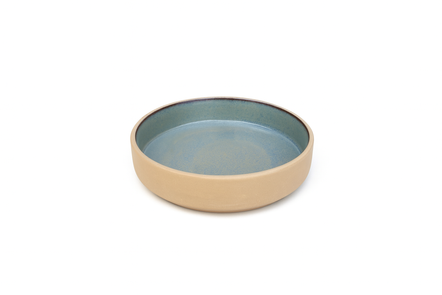 Beige & Blue Glazed Ceramic Serving Bowls, Set of 3 – Khan Ceramic - Image 4