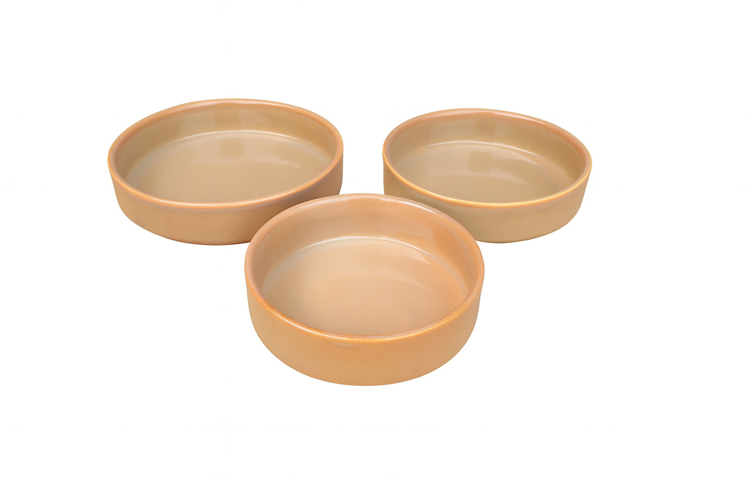 Warm Beige Glazed Ceramic Serving Bowls, Set of 3 – Khan Ceramic - Image 3
