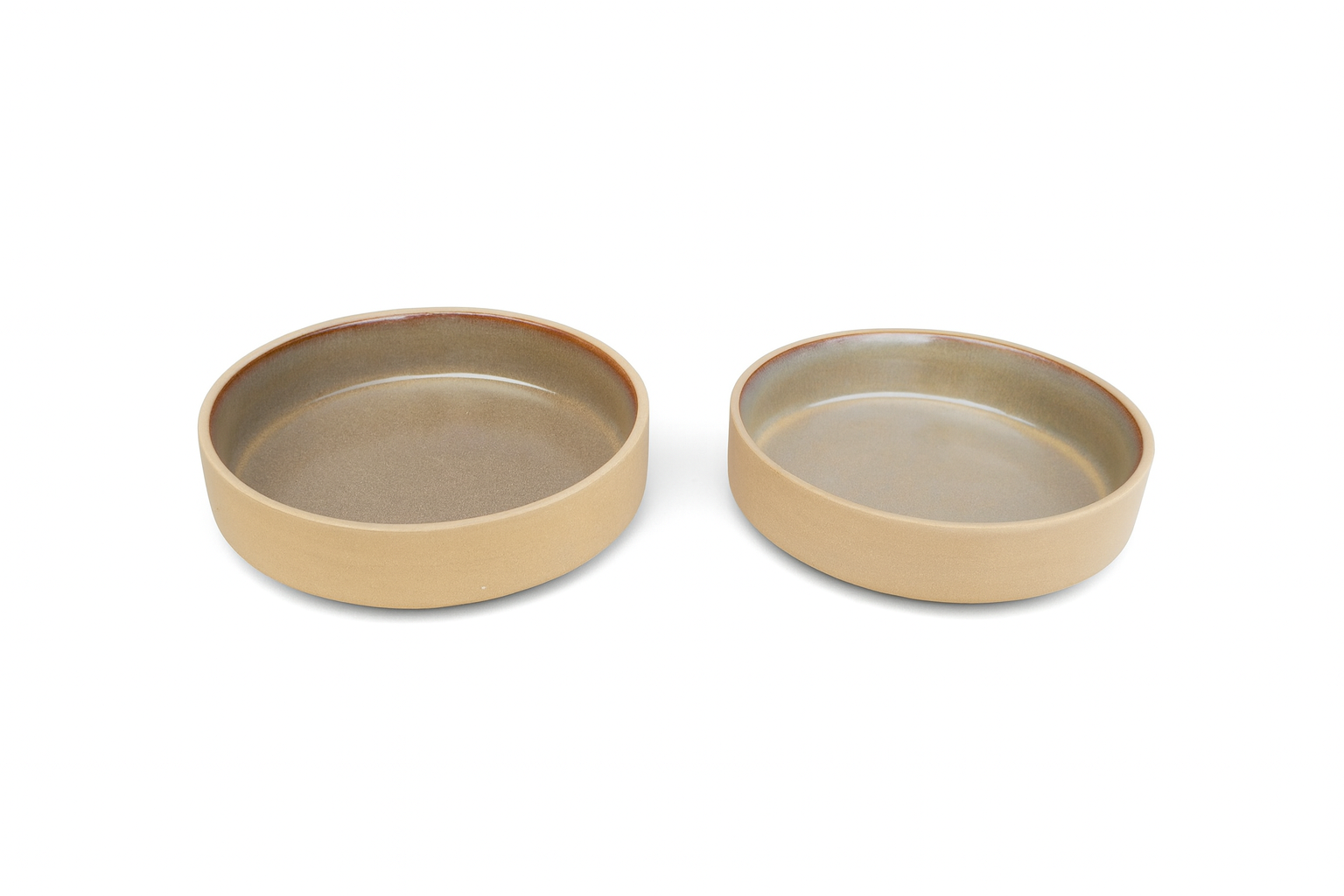 Matte Sand & Grey Glazed Ceramic Serving Bowls, Set of 3 – Khan Ceramic - Image 4