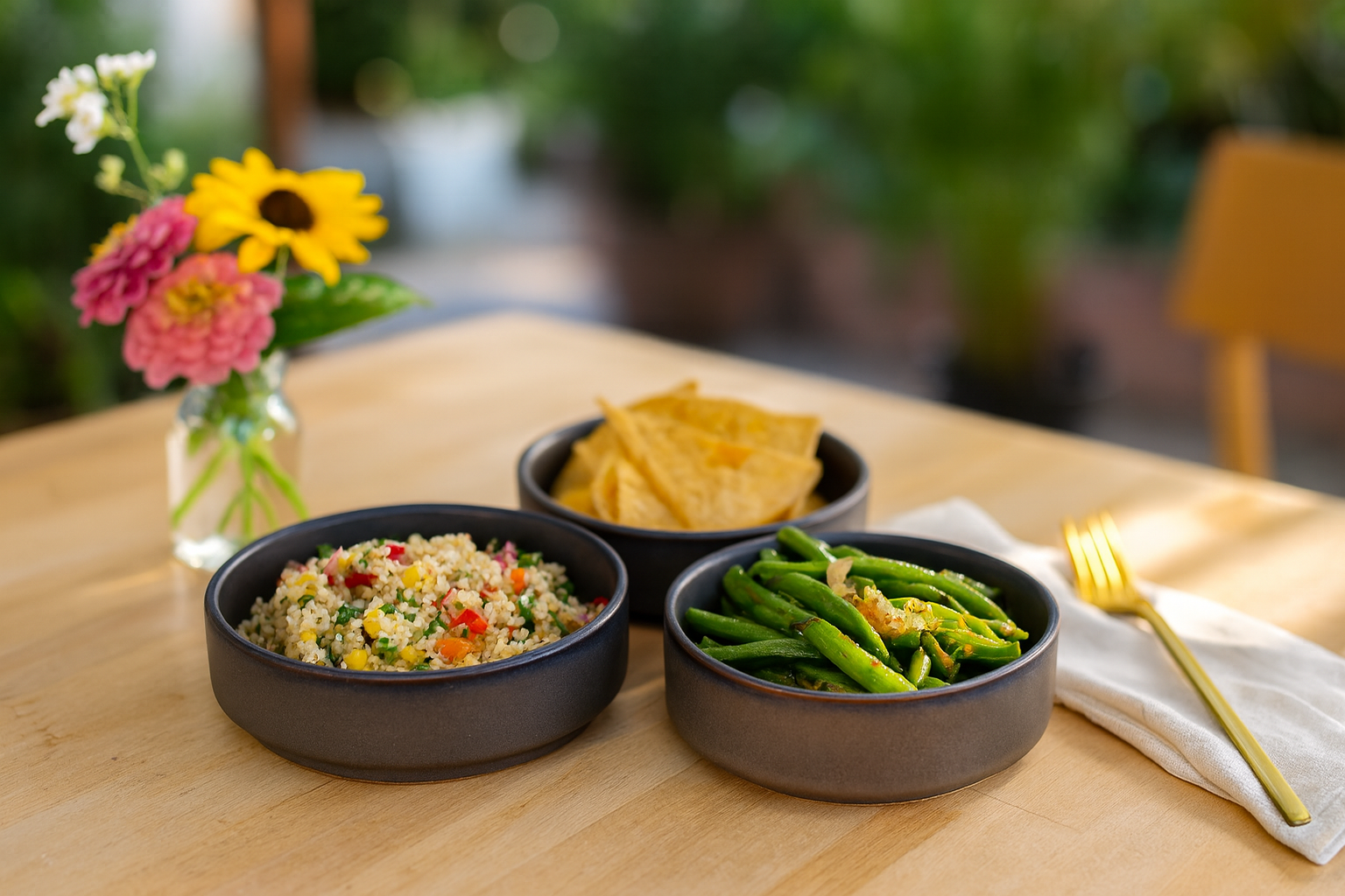 Matte Charcoal Ceramic Serving Bowls, Set of 3 – Khan Ceramic - Image 2