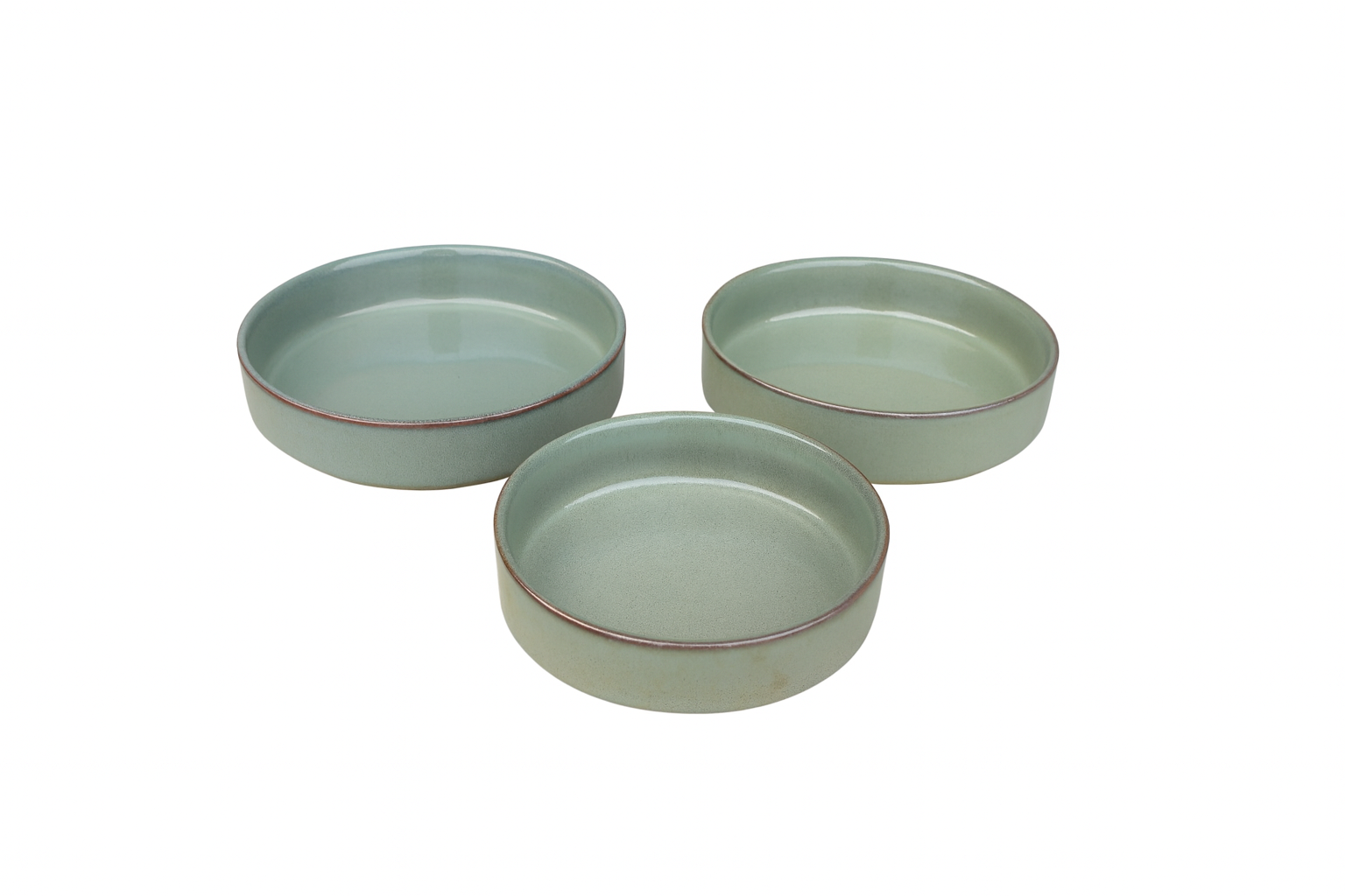 Sage Green Glazed Ceramic Serving Bowls, Set of 3 – Khan Ceramic - Image 3