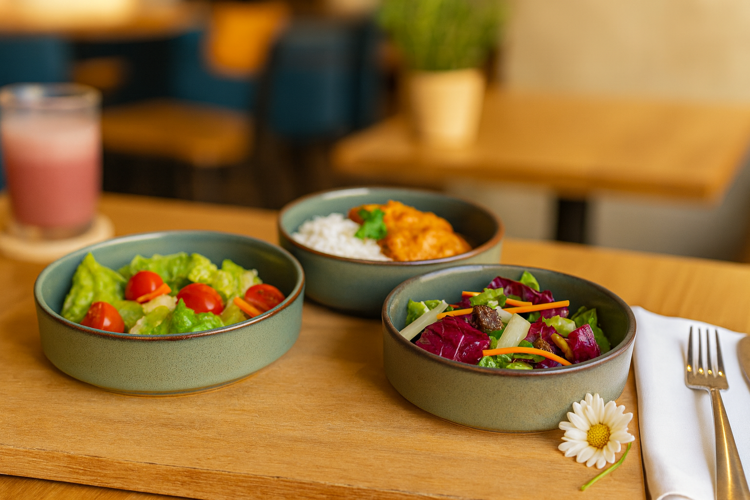Khan Ceramic sage green ceramic serving bowls with brown rim