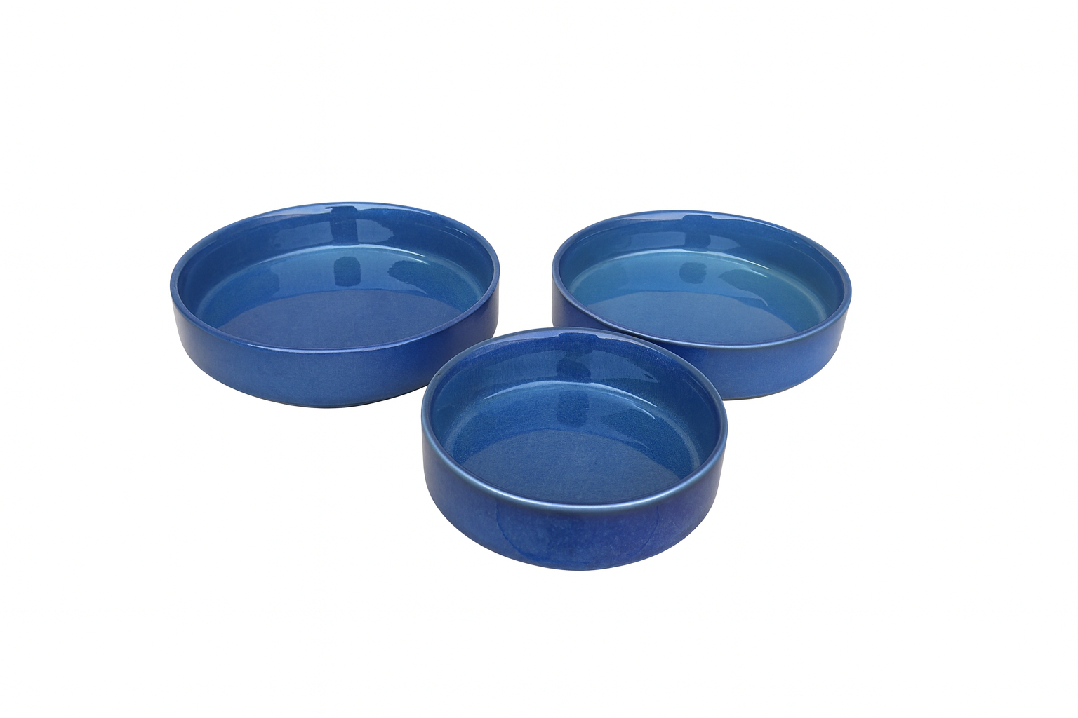Deep Ocean Blue Glazed Ceramic Serving Bowls, Set of 3 – Khan Ceramic - Image 7